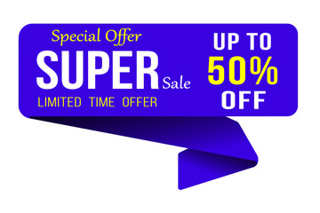 Super Sale banner special offer 50% off