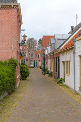 Alkmaar, the Netherlands - April 12, 2019: View from the streets of Alkmaar