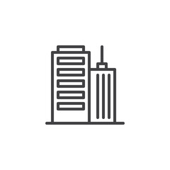 Office buildings line icon. linear style sign for mobile concept and web design. Business building outline vector icon. Symbol, logo illustration. Pixel perfect vector graphics