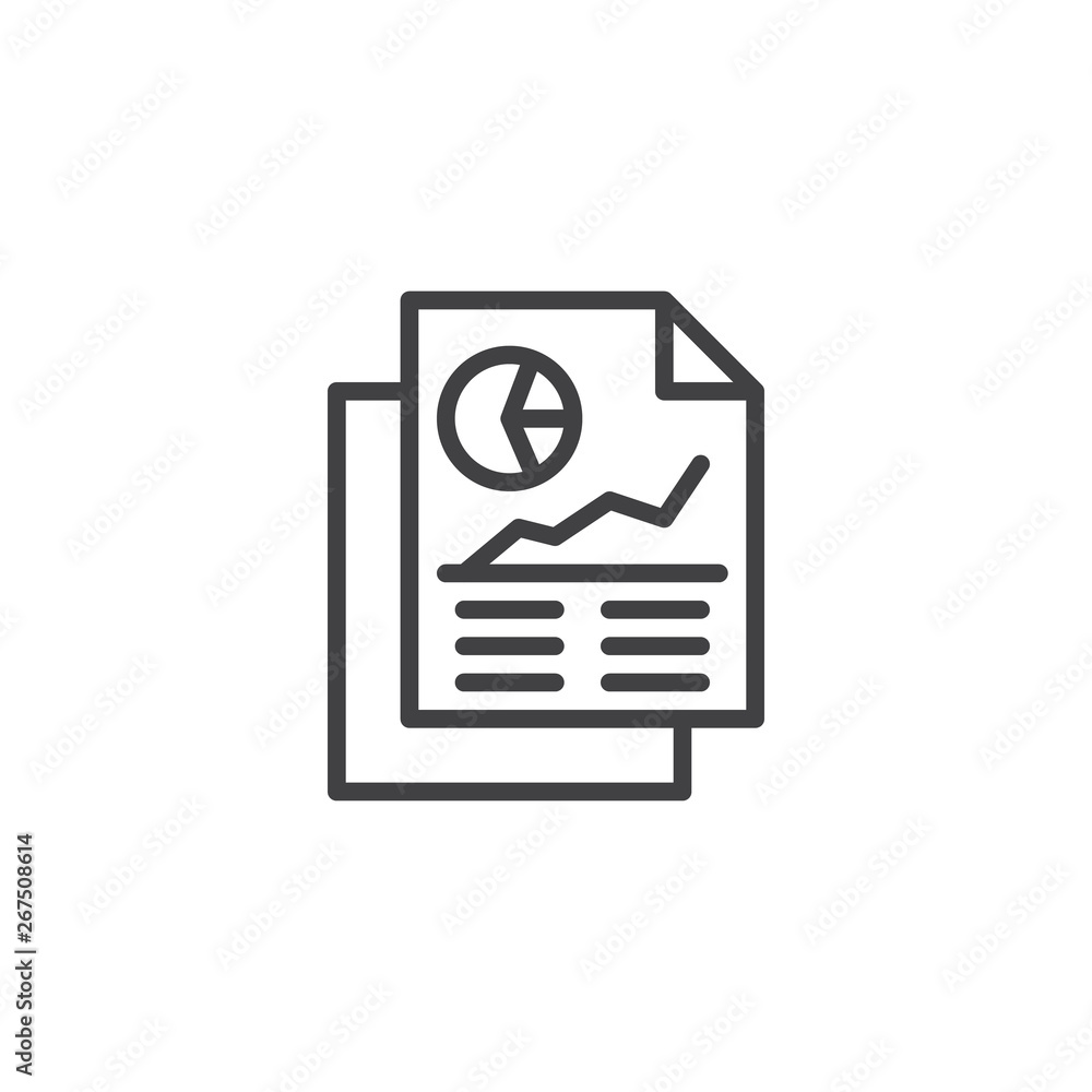 Aufkleber financial document file line icon. linear style sign for mobile concept and web design. business gra