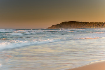 Early Morning Seascape with Waves