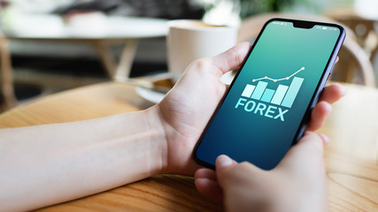 Forex stock market currency trading investment finance concept on mobile phone screen.