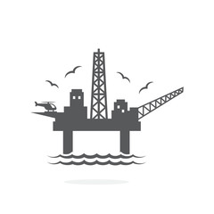 Oil platform icon on white background