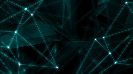 Dots and lines connection. Digital connected triangles abstract graphic backgrounds