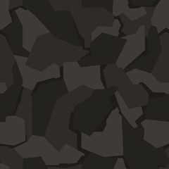 Camouflage black, dark gray and cray colours seamless pattern. Vector illustration.