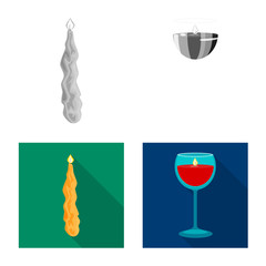 Isolated object of relaxation and flame icon. Collection of relaxation and wax stock symbol for web.
