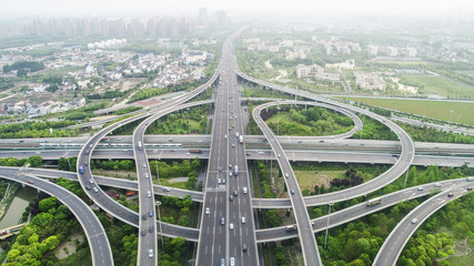 Shanghai Pudong New Area Urban Road Landmark Architecture Landscape-Luoshan Viaduct and Zhonghuan Road Interchange