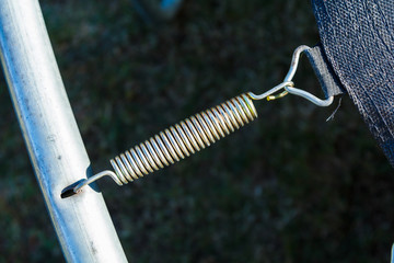 springs attached to the trampoline frame