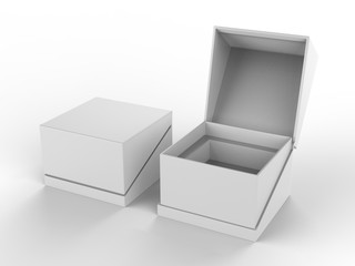 Blank product  hard cardboard box for branding and mock up. 3d render illustration.