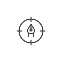 Pen tool line icon. linear style sign for mobile concept and web design. Art and design idea outline vector icon. Symbol, logo illustration. Pixel perfect vector graphics