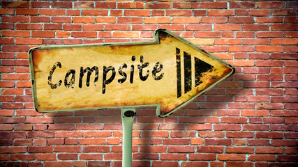 Fototapeta premium Street Sign to Campsite
