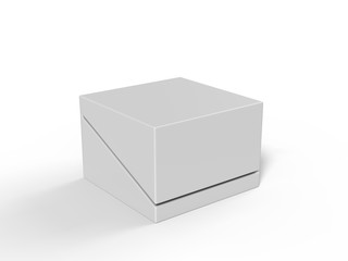 Blank product  hard cardboard box for branding and mock up. 3d render illustration.