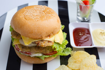 Delicious homemade hamburger