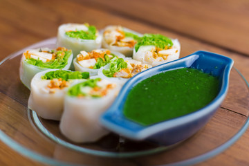 Fresh spring rolls with vegetable