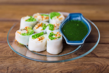 Fresh spring rolls with vegetable