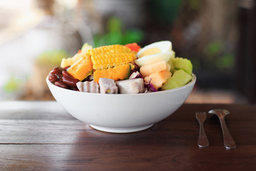 Bowl with Fresh and Healthy salad