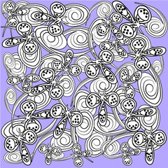 Abstract floral elements pattern.