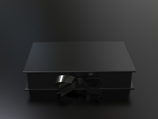 Blank mailer hard cardboard box for branding and mock up. 3d render illustration.