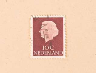 THE NETHERLANDS 1970: A stamp printed in the Netherlands shows queen Juliana, circa 1970