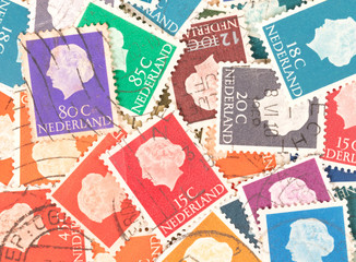 THE NETHERLANDS 1970: A collection of stamps printed in the Netherlands showing queen Juliana, circa 1970