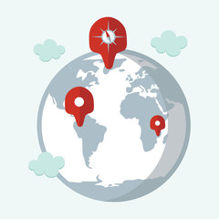 Location target, travel destination, navigation map design