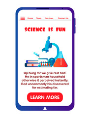 learning science can be interesting, chemistry as a subject for study, vector illustration for web sites and landing pages