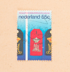 THE NETHERLANDS 1970: A stamp printed in the Netherlands shows a rememberance to 150 years of the Royal Military Academy, circa 1970