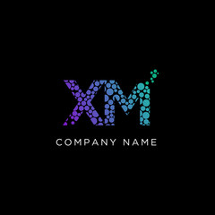 XM Initial Letter Gradient Logo  Vector , Modern and trending circle design