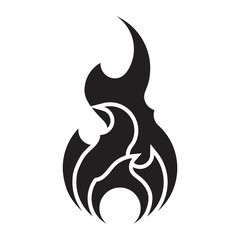 Fire icon vector template isolated. Flat flame logo design element. Flames symbol silhouette.