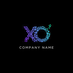 XO Initial Letter Gradient Logo  Vector , Modern and trending circle design