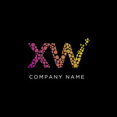 XW Initial Letter Gradient Logo  Vector , Modern and trending circle design