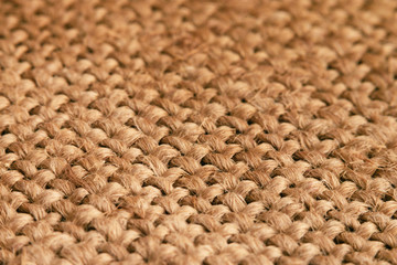 Texture of jute fibers closeup