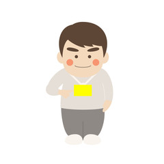 男性キャラクター社員証