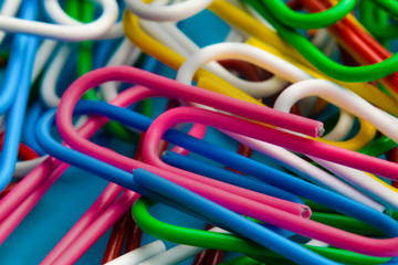 Many of multicolored paper clips