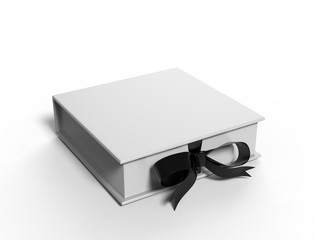 Blank mailer hard cardboard box for branding and mock up. 3d render illustration.