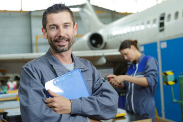 portrait of middle-aged male aviation engineer