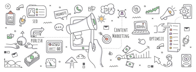 Conceptual illustration of content marketing