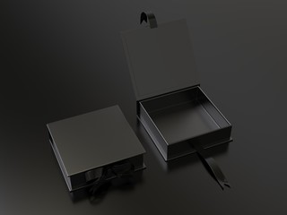 Fototapeta premium Blank mailer hard cardboard box for branding and mock up. 3d render illustration.