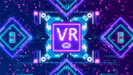 VR technology sign concept. Virtual reality glasses interface symbol