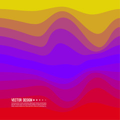Distorted wave colorful texture. Abstract dynamical rippled surface. Vector stripe deformation background. Transition and gradation of color.