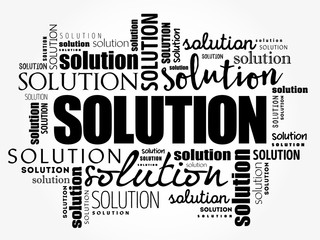 SOLUTION word cloud collage, business concept background