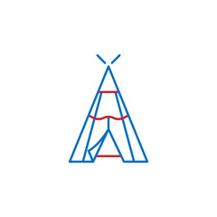 USA, wigwam icon. Element of USA culture icon. Thin line icon for website design and development, app development. Premium icon