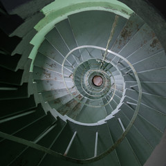 Spiral staircase in an old building.