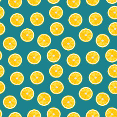 Seamless pattern with lemons slice. Lemon texture for textiles, wallpaper, fabric. Simple design background.