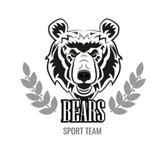 Angry Bear Mascot for Esport and Gaming Logo. Sport team Emblem.