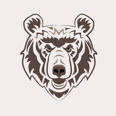 Angry Bear Mascot for Esport and Gaming Logo. Sport team Emblem.