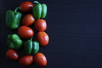 raw vegetables on a dark table