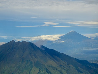 Fototapeta na wymiar Sumbing and Sindoro volcanoes, Java island, Indonesia