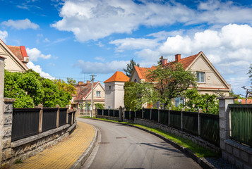 Street in Bechyne - old city in South Bohemian region, Czech republic.