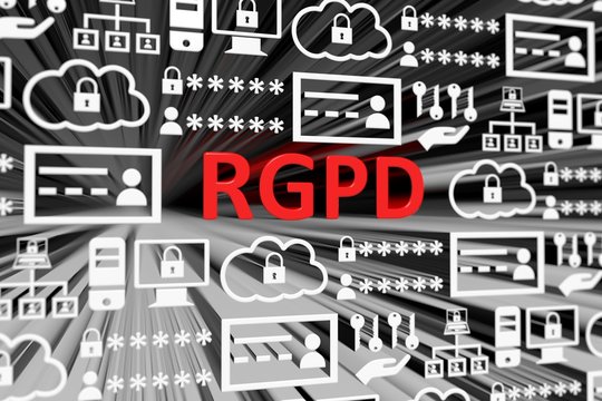 RGPD concept blurred background 3d render illustration